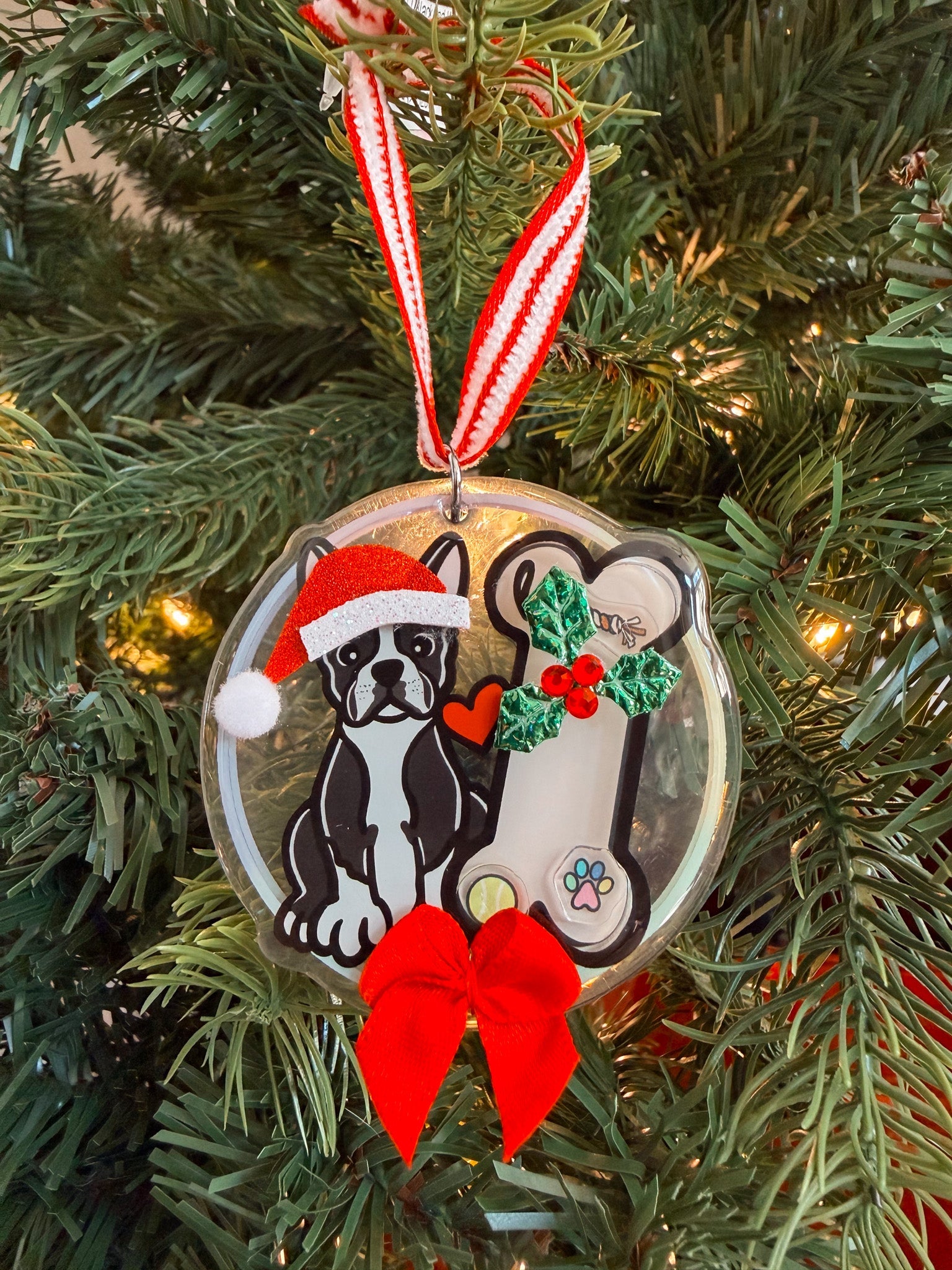 Boston Terrier Christmas Ornament - Modern Companion