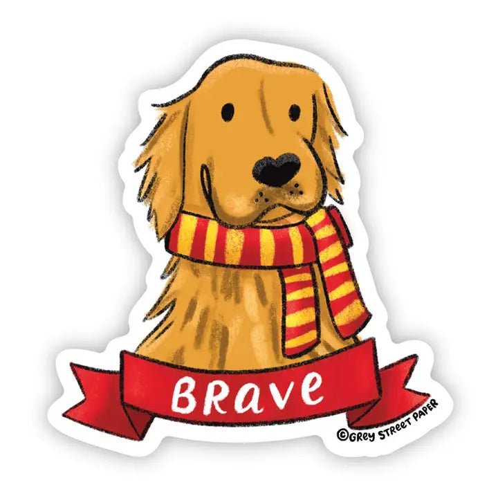Brave Dog Golden Retriever Sticker - Modern Companion