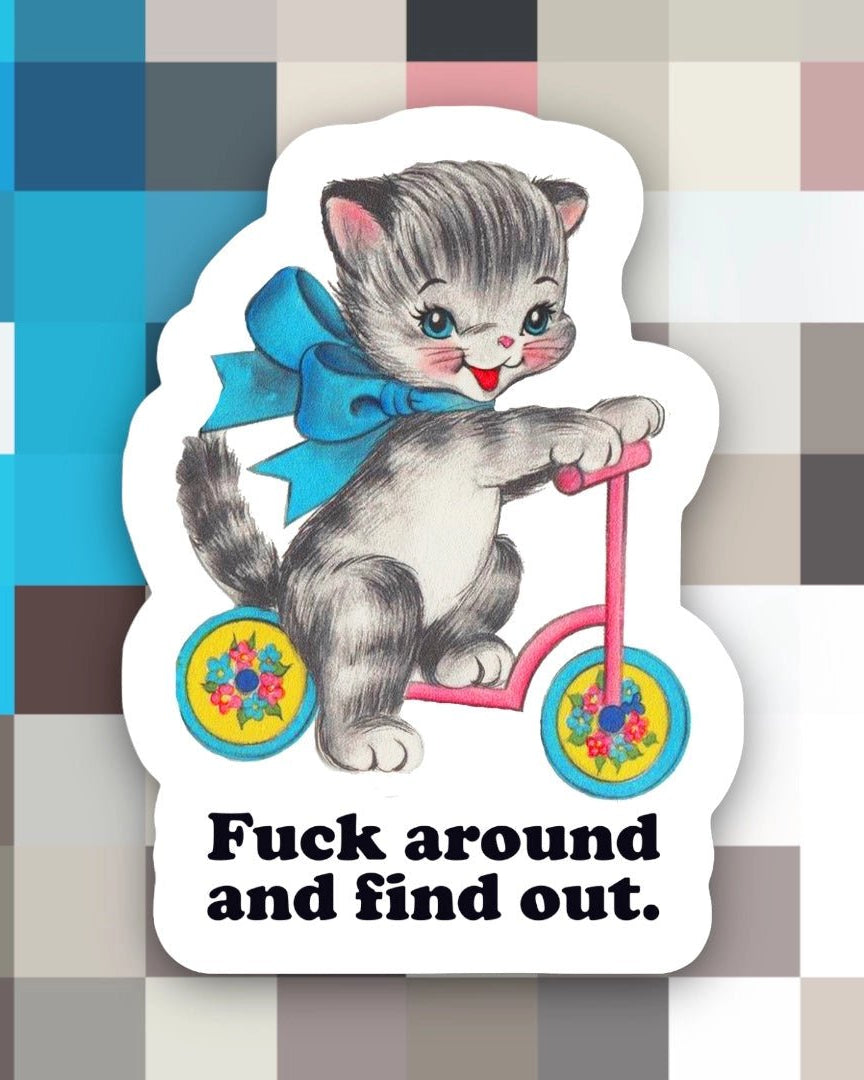 Cat F*Ck Around and Find Out Sticker - Modern Companion