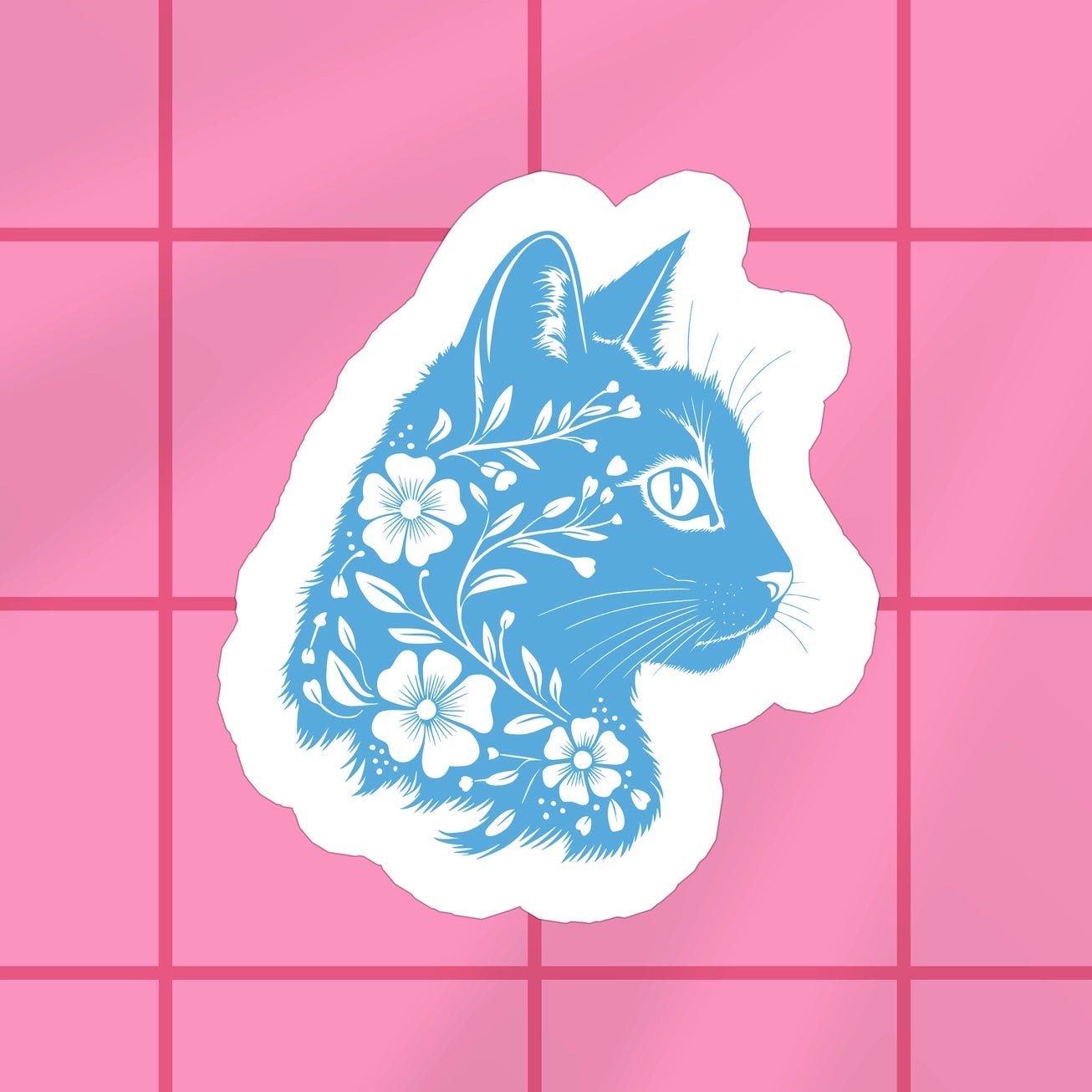 Cat Floral Sticker - Modern Companion