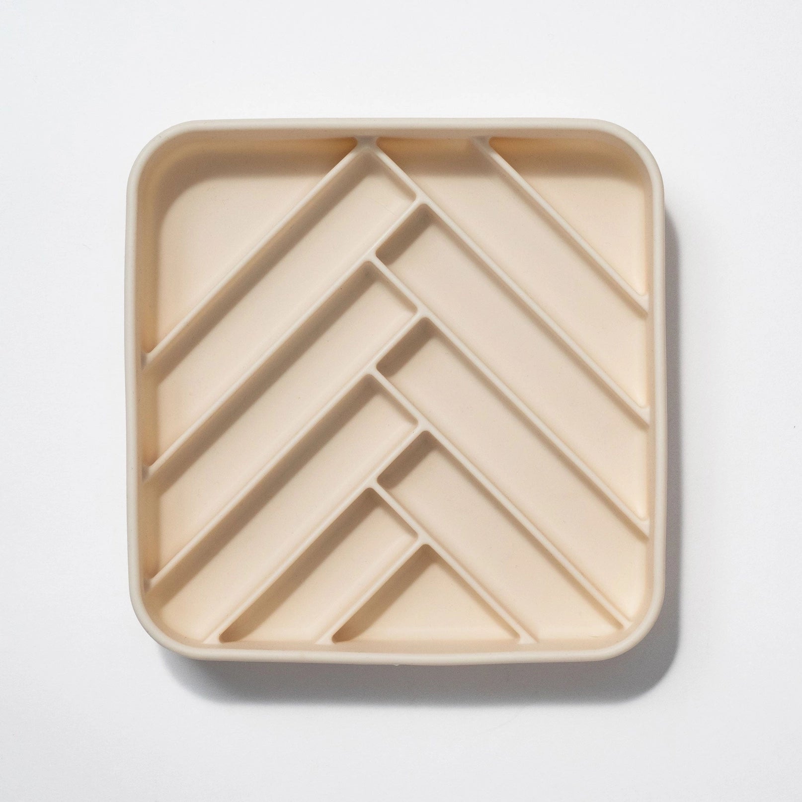 Chevron Buttercream Slow Feeder Bowl - Modern Companion