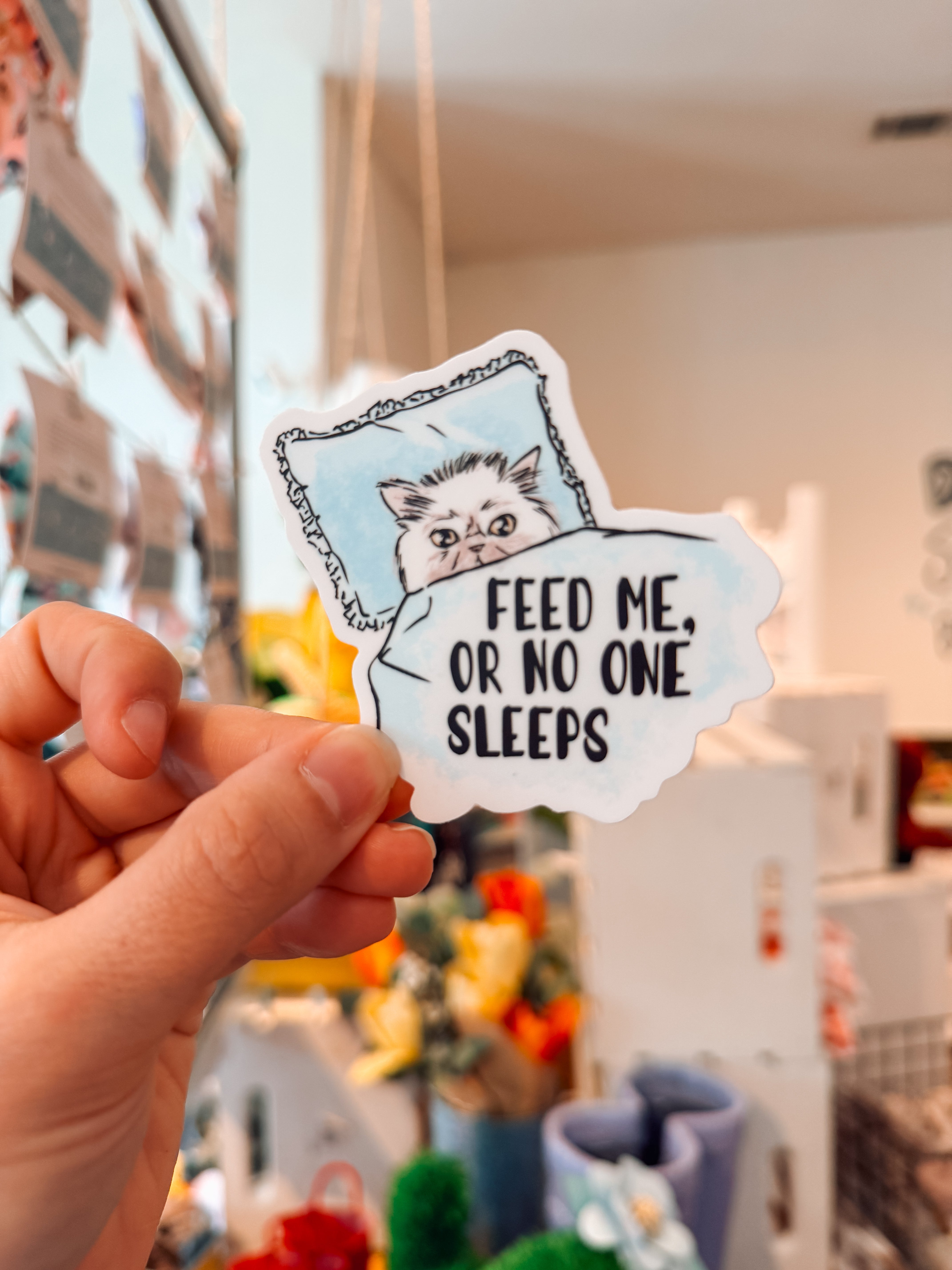 Feed Me or No One Sleeps Sticker - Modern Companion