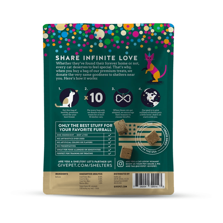 Givepet Birthday Purr - Resent Freeze Dried Beef Liver Treat - Modern Companion