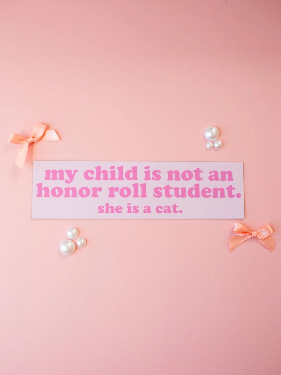 Honor Roll Cat Bumper Pink Magnet - Modern Companion