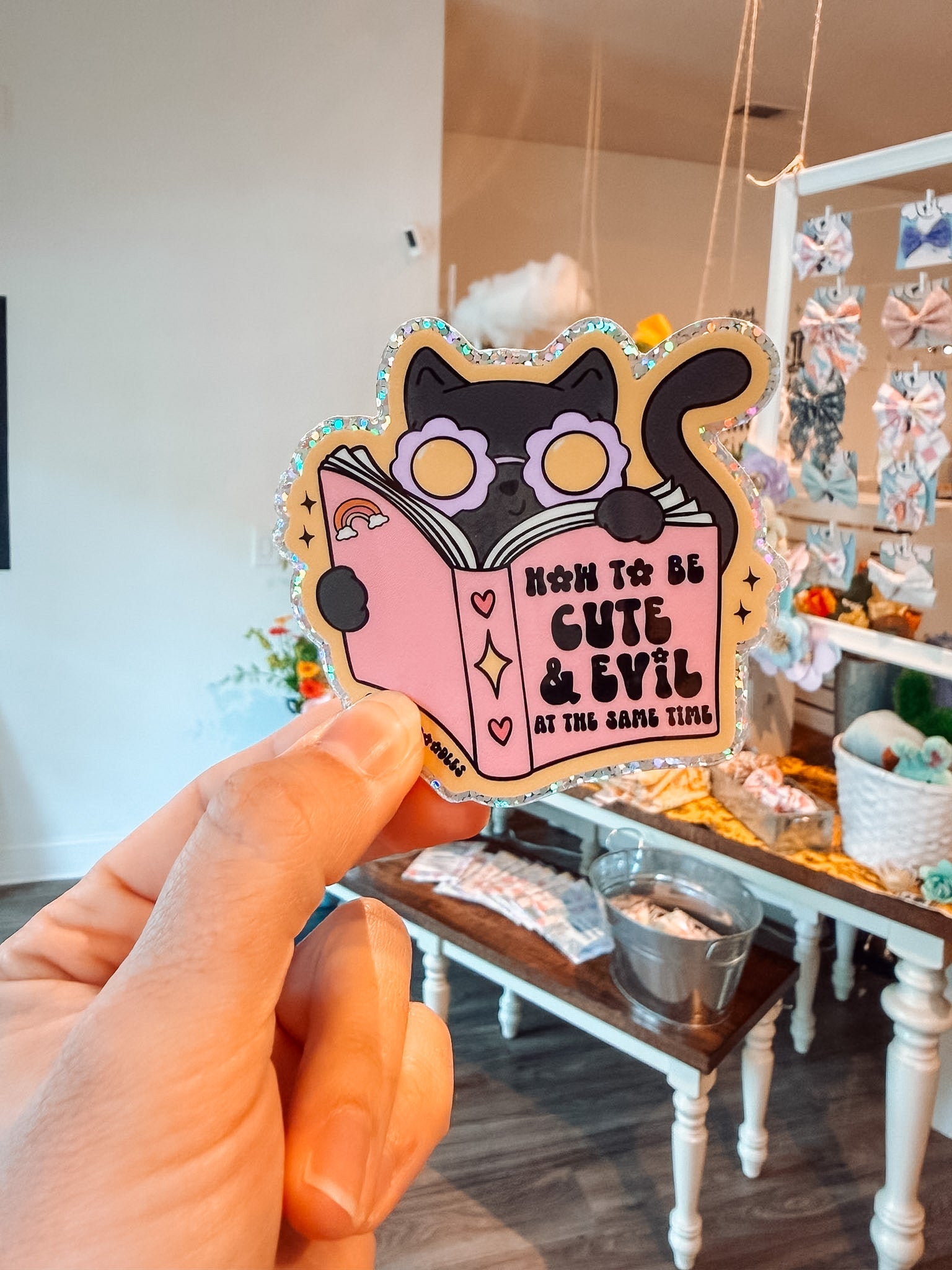 How To Be Cute & Evil At the Same Time Cat Sticker - Modern Companion