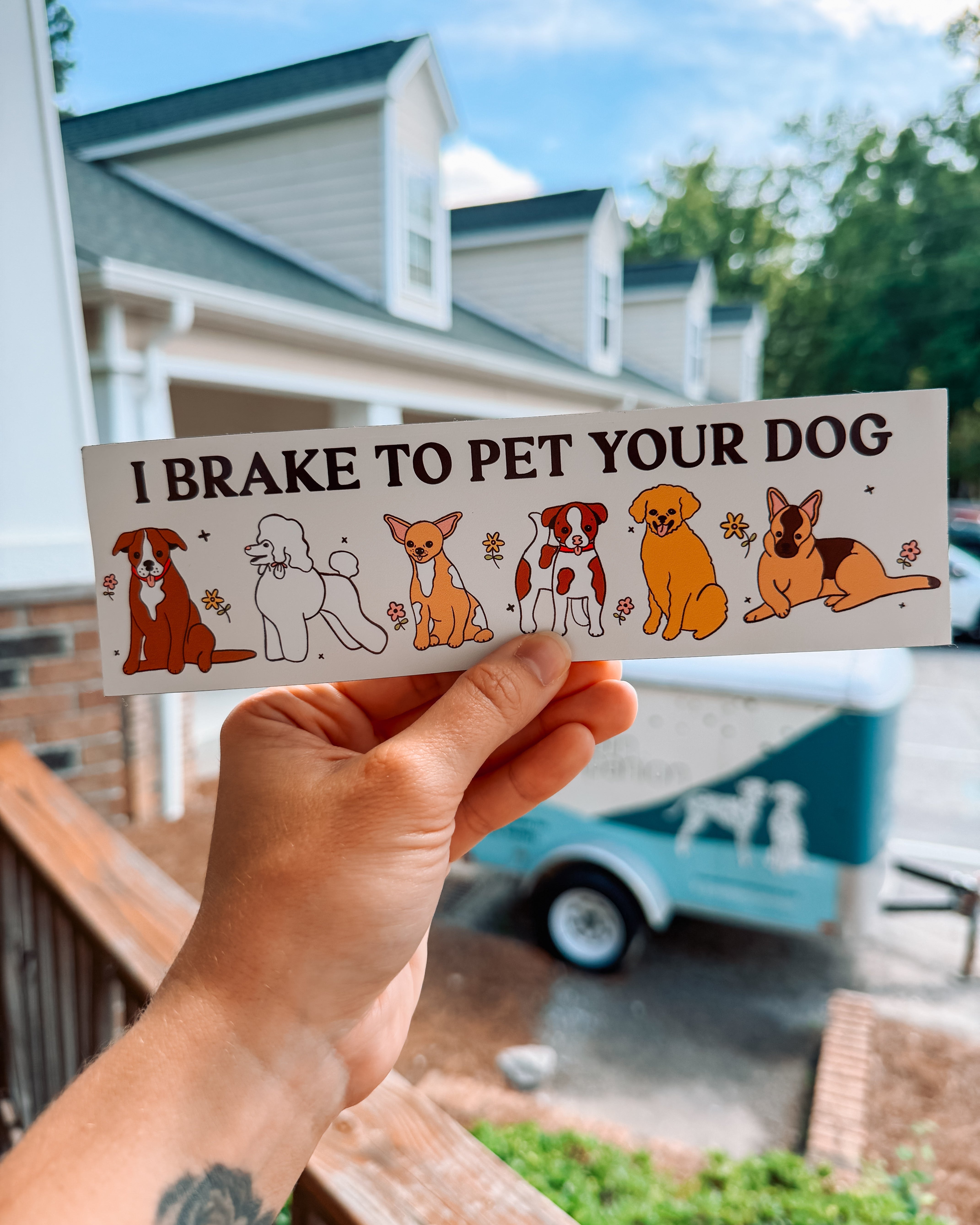 I Brake To Pet Your Dog Bumper Magnet - Modern Companion
