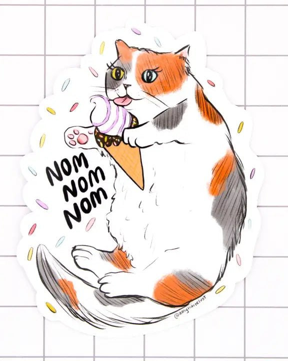 Ice Cream Cat Sticker - Modern Companion