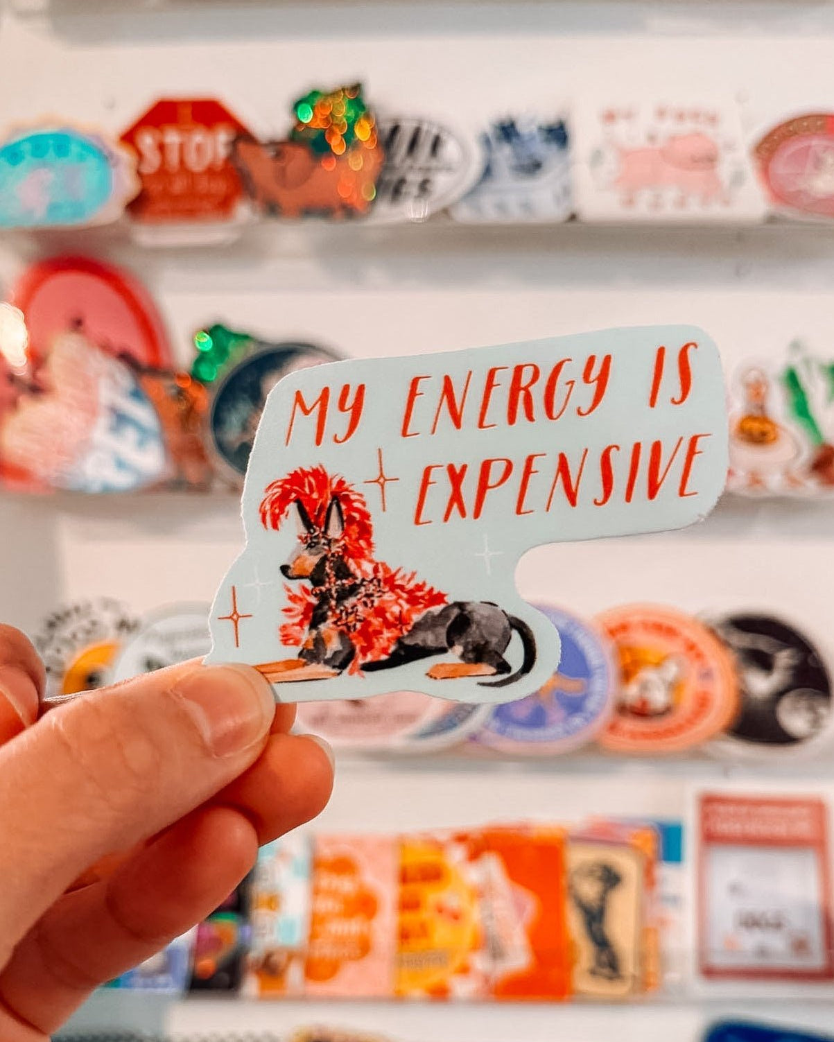 My Energy Is Expensive Showgirl Sticker - Modern Companion