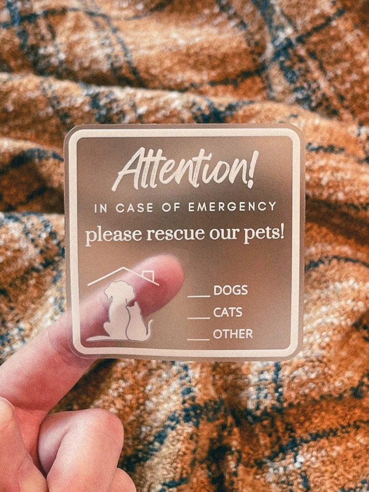 Pet Emergency Rescue Sticker - Modern Companion