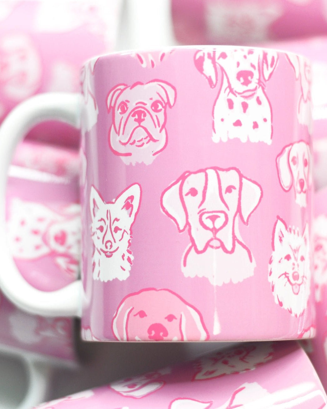 Pink Dogs Ceramic Mug - Modern Companion