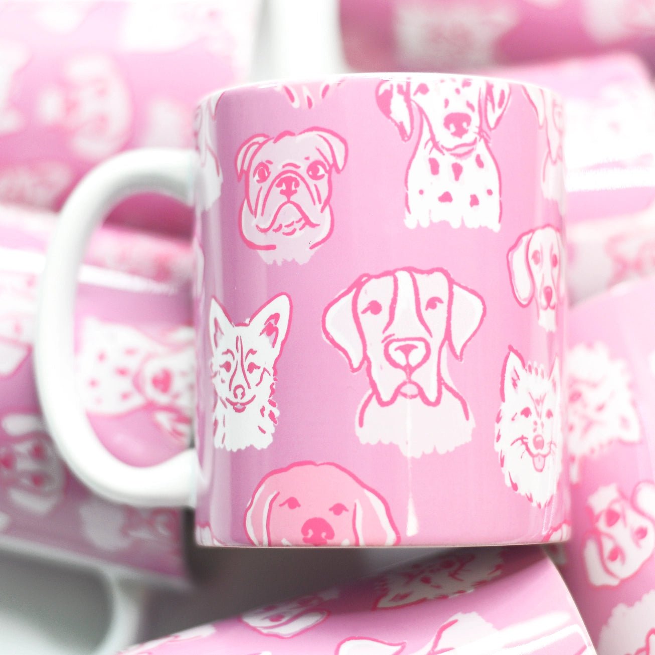 Pink Dogs Ceramic Mug - Modern Companion