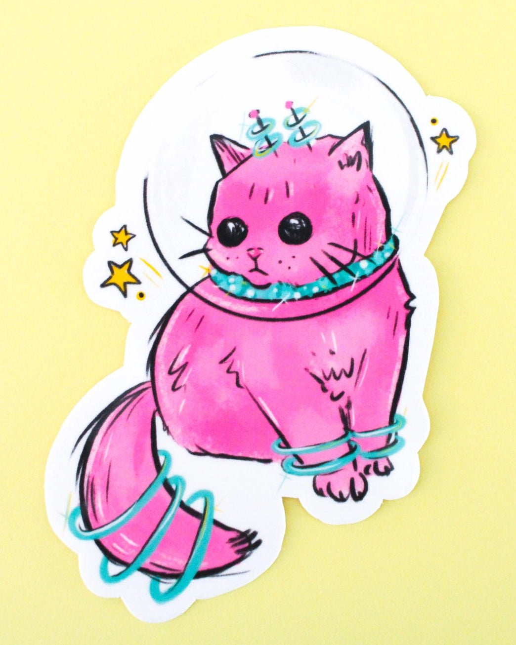 Pink Space Kitty Sticker - Modern Companion