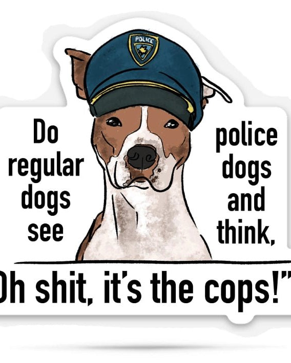 Police Dogs and Regular Dogs Sticker - Modern Companion
