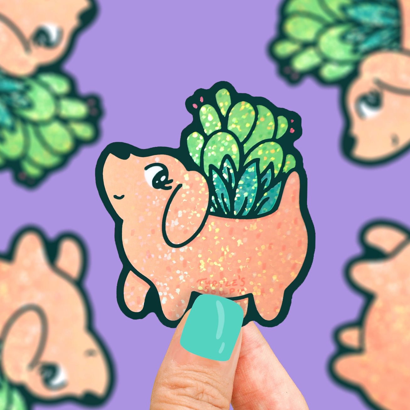 Puppy Planter Glitter Sticker - Modern Companion