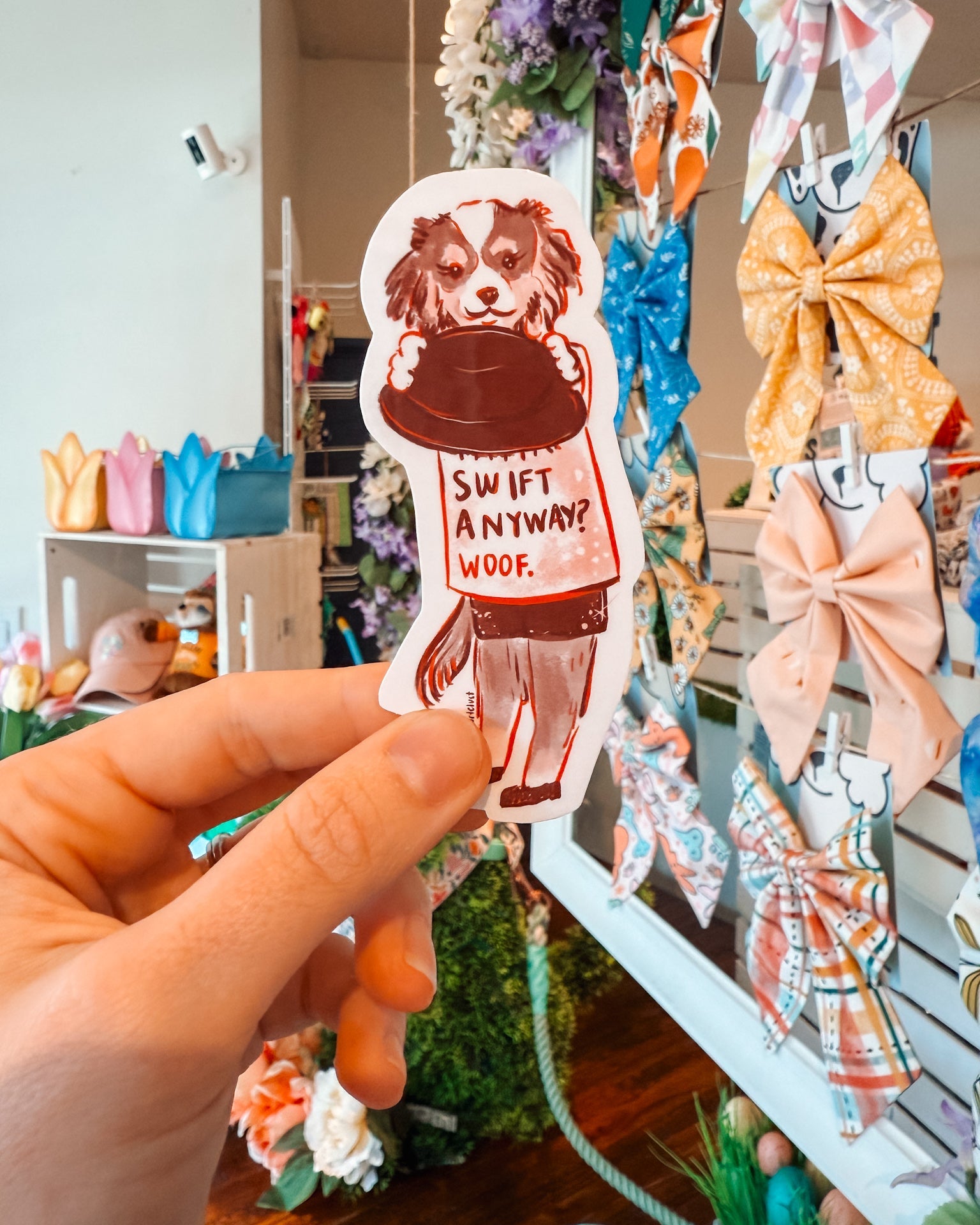 Red Swiftie Pup Sticker - Modern Companion