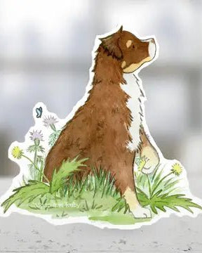 Red Tri Aussie Sticker - Modern Companion