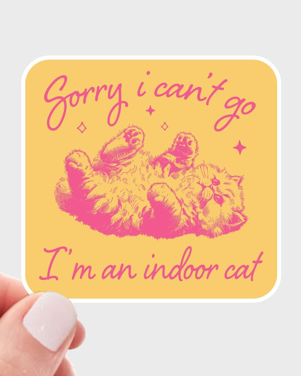 Sorry I Can't Go I'm An Indoor Cat Sticker - Modern Companion