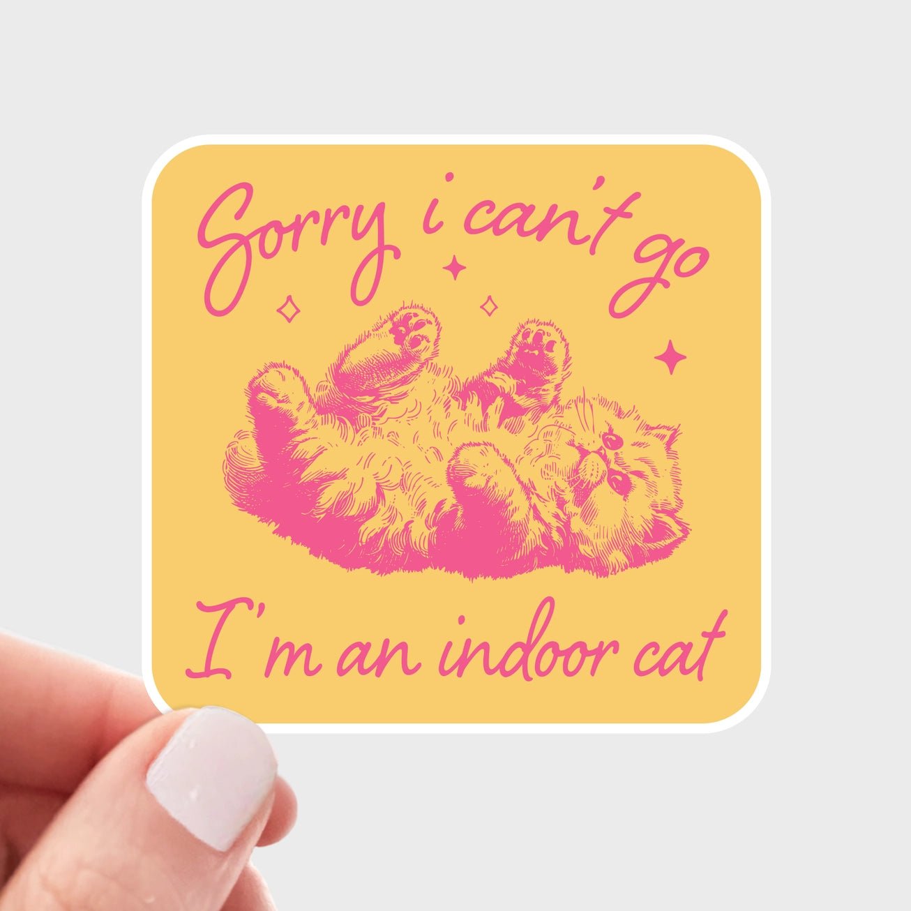Sorry I Can't Go I'm An Indoor Cat Sticker - Modern Companion