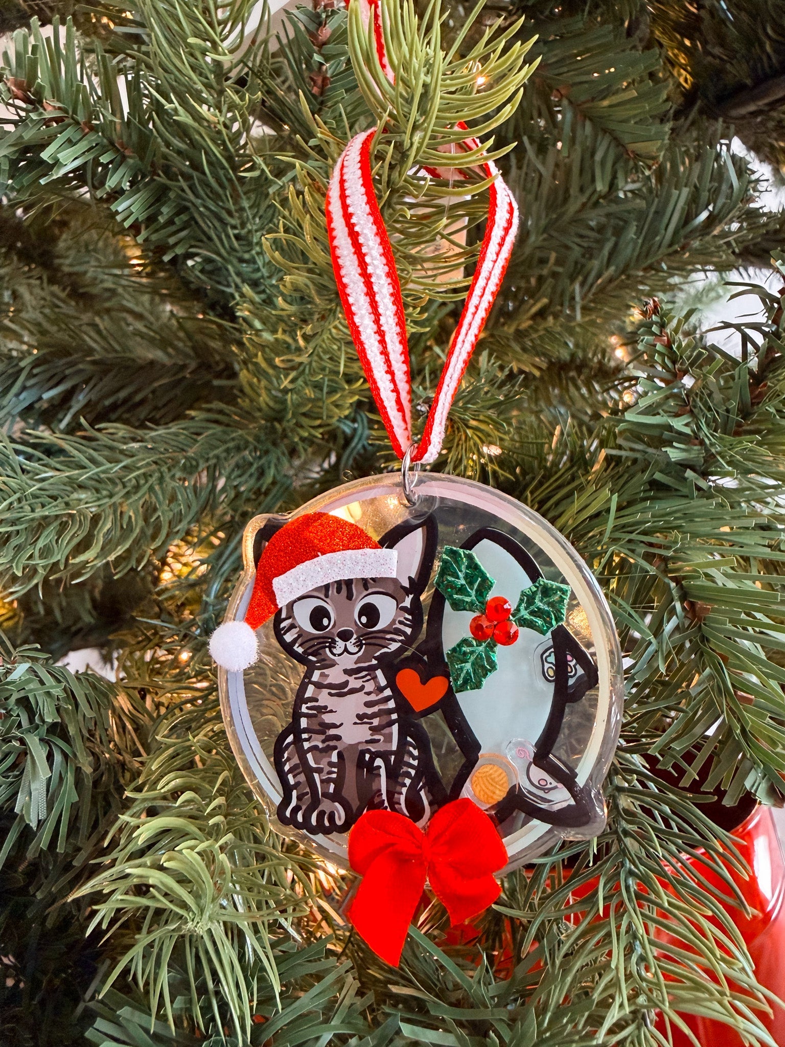 Tabby Cat Christmas Ornament - Modern Companion