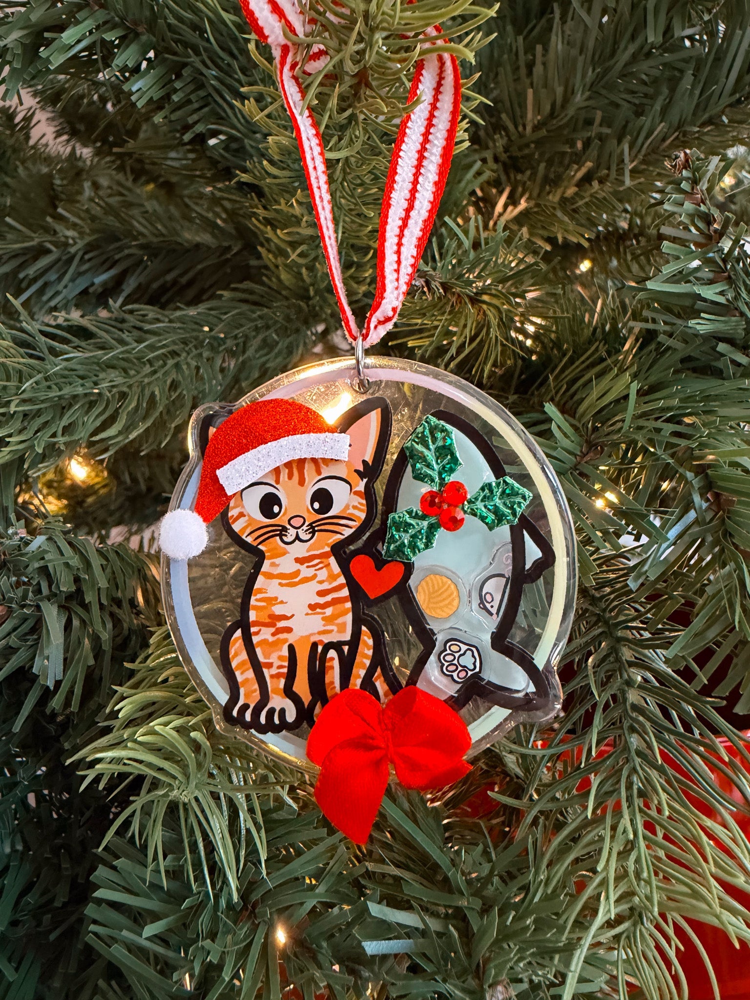 Tabby Cat Christmas Ornament - Modern Companion