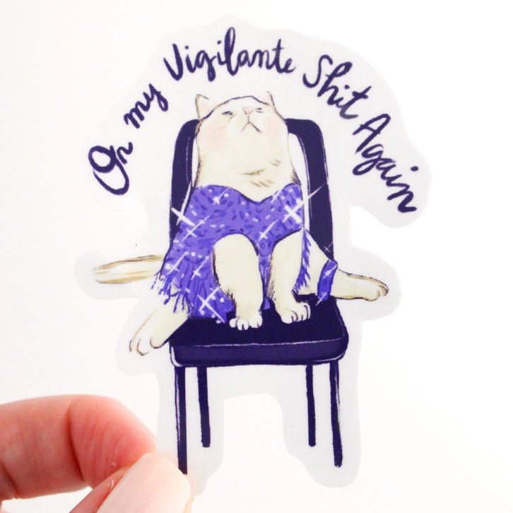 Vigilante Cat Sticker - Modern Companion