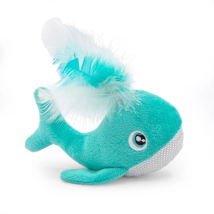Whale with Feather Spout Cat Toy - Modern Companion