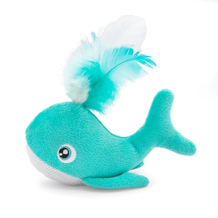 Whale with Feather Spout Cat Toy - Modern Companion