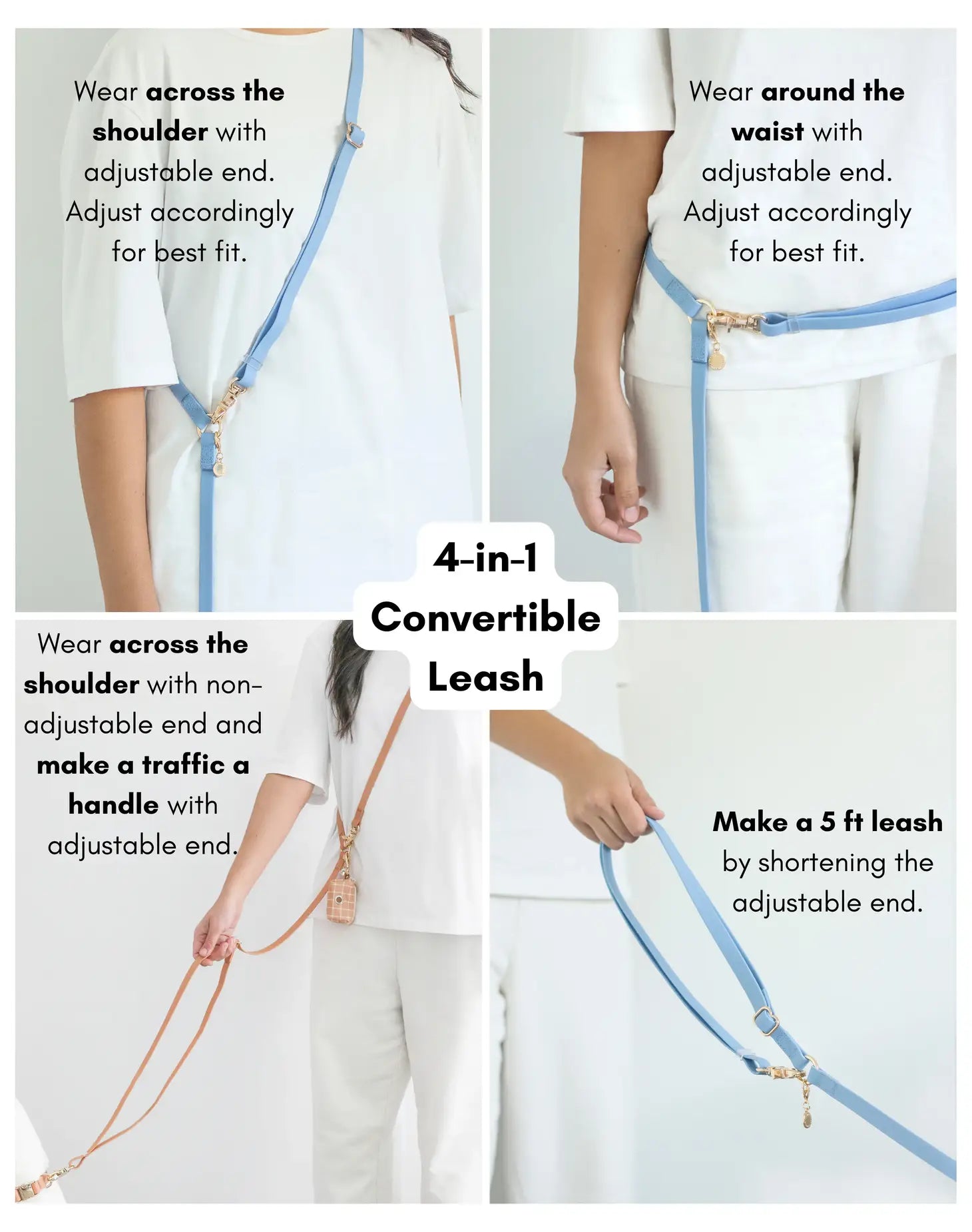 Convertible Hands-Free Cloud Leash - Malibu Blue - Modern Companion