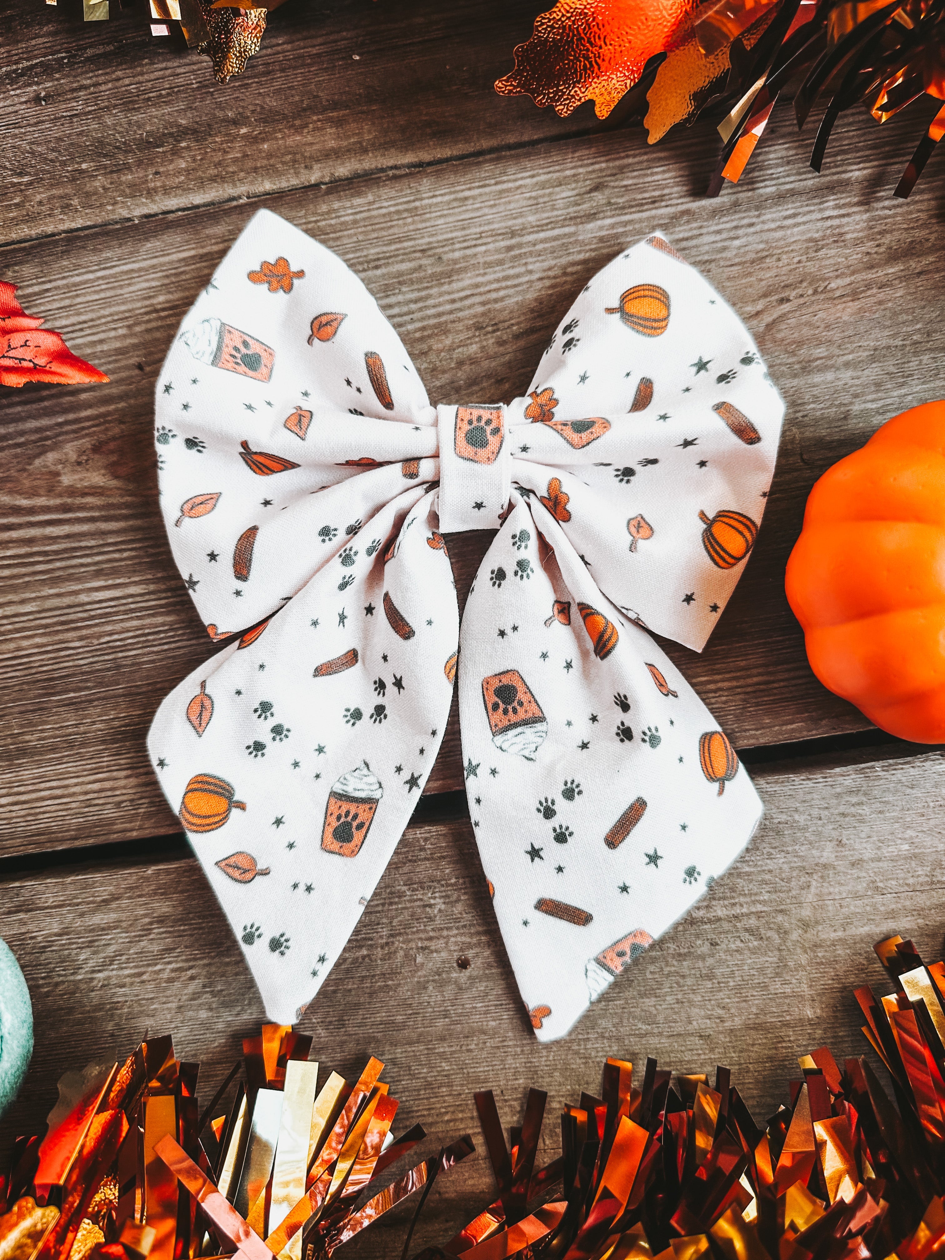 Fall Pup Cups Pet Sailor Bow - Modern Companion