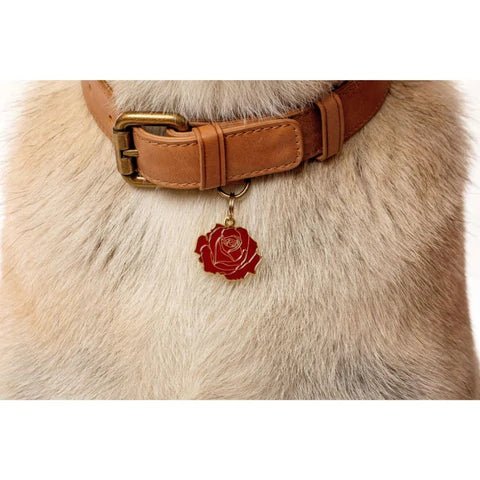 Red Rose Pet ID Tag - Modern Companion