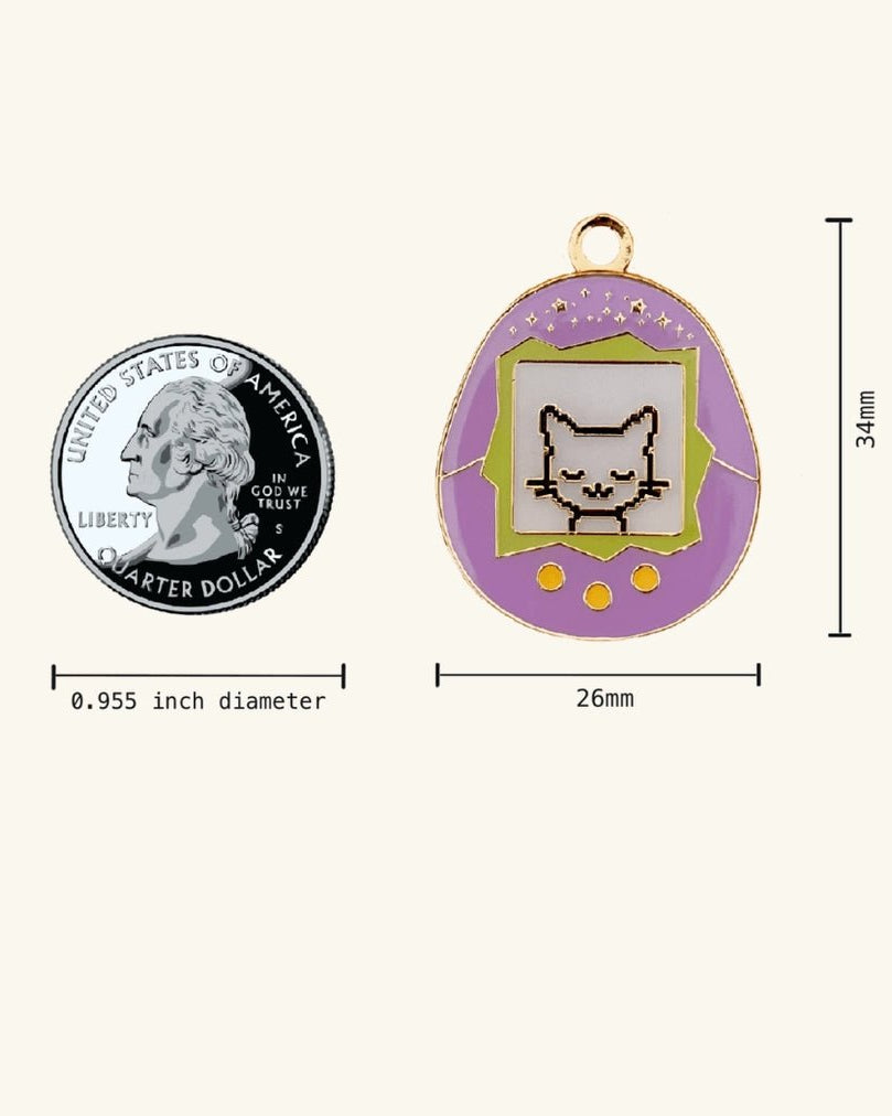 Tamagotchi Cat Pet ID Tag - Modern Companion