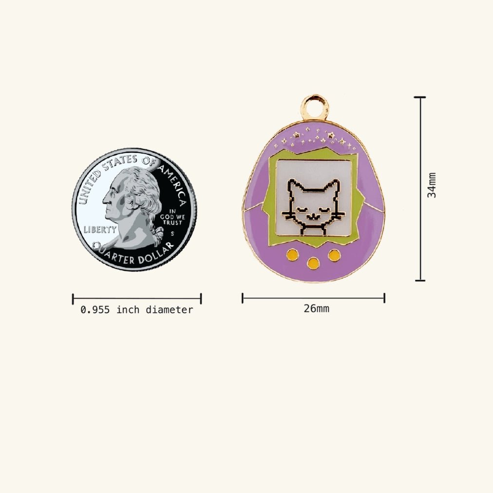 Tamagotchi Cat Pet ID Tag - Modern Companion