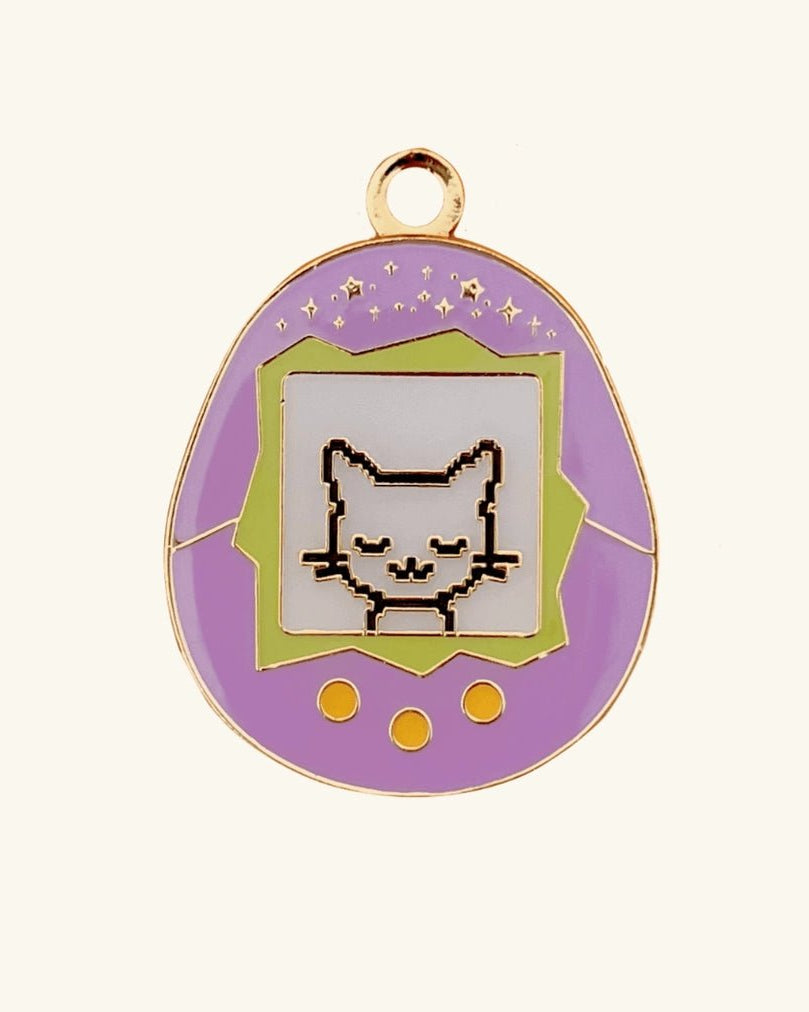 Tamagotchi Cat Pet ID Tag - Modern Companion