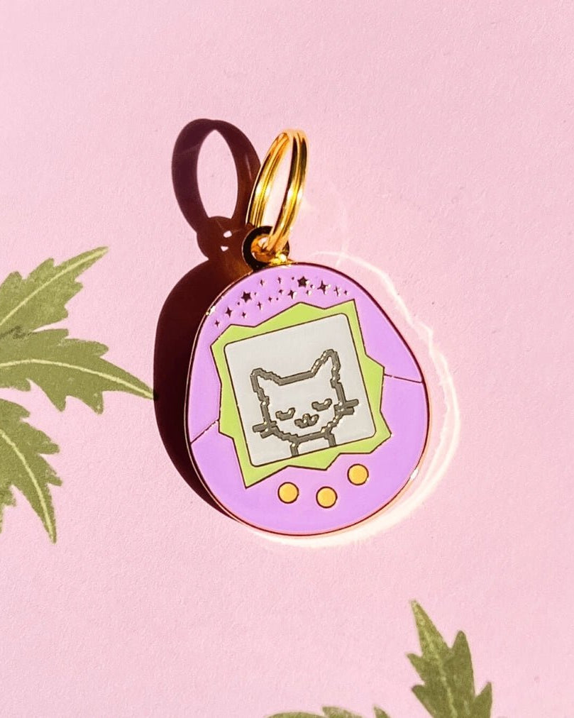 Tamagotchi Cat Pet ID Tag - Modern Companion