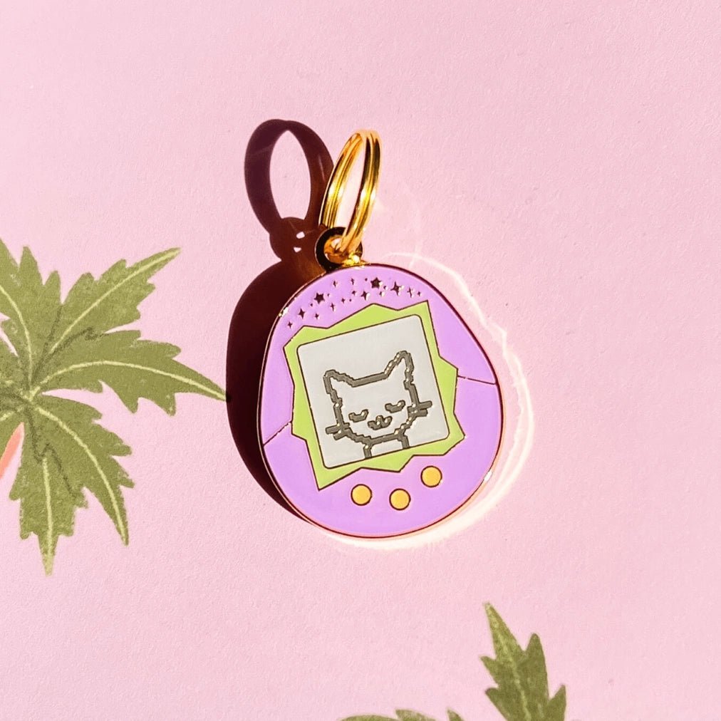 Tamagotchi Cat Pet ID Tag - Modern Companion