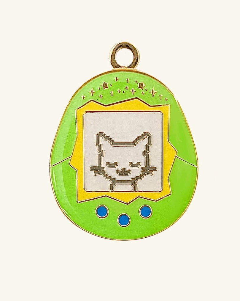 Tamagotchi Cat Pet ID Tag - Modern Companion