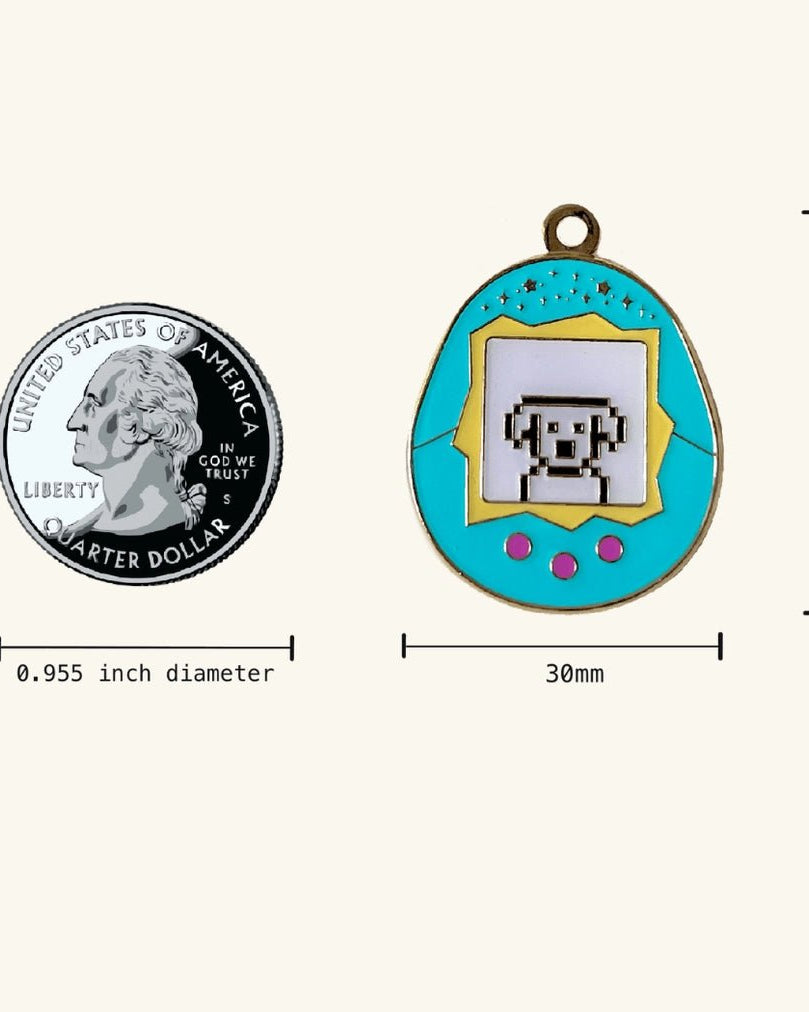Tamagotchi Dog Pet ID Tag - Modern Companion