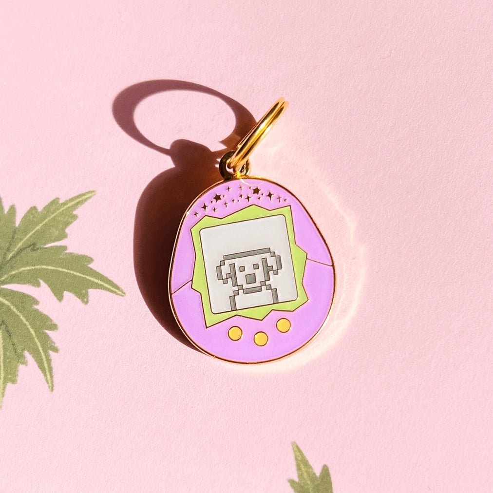 Tamagotchi Dog Pet ID Tag - Modern Companion