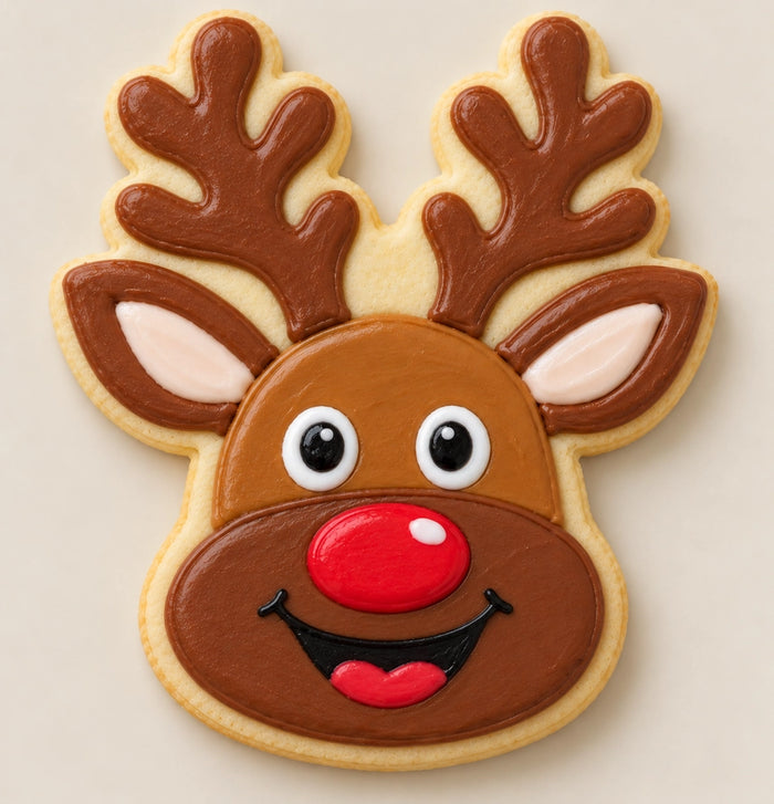 Reindeer Decorated Dog Treat Cookie