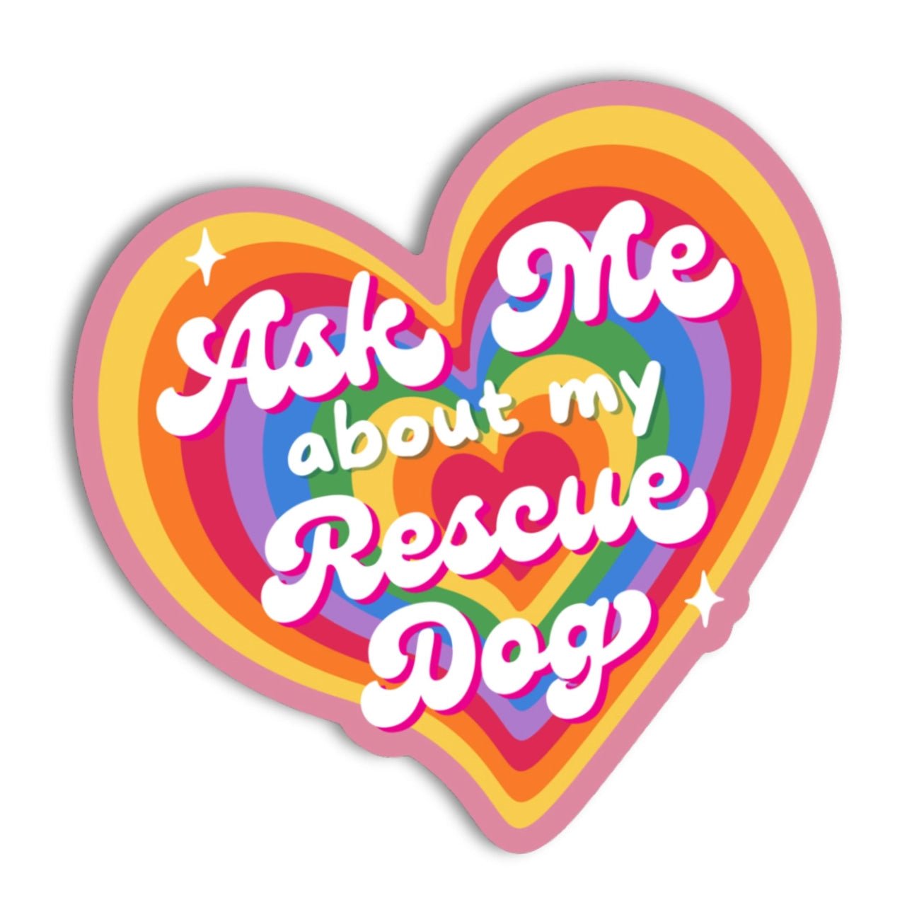 Ask About My Rescue Dog Sticker - Modern Companion