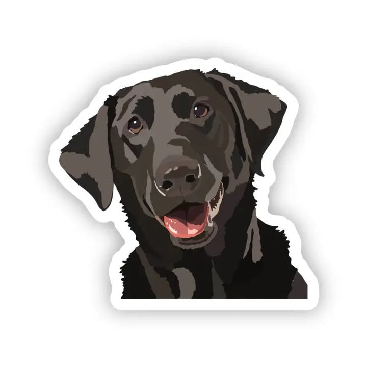 Black Labrador Dog Vinyl Sticker - Modern Companion