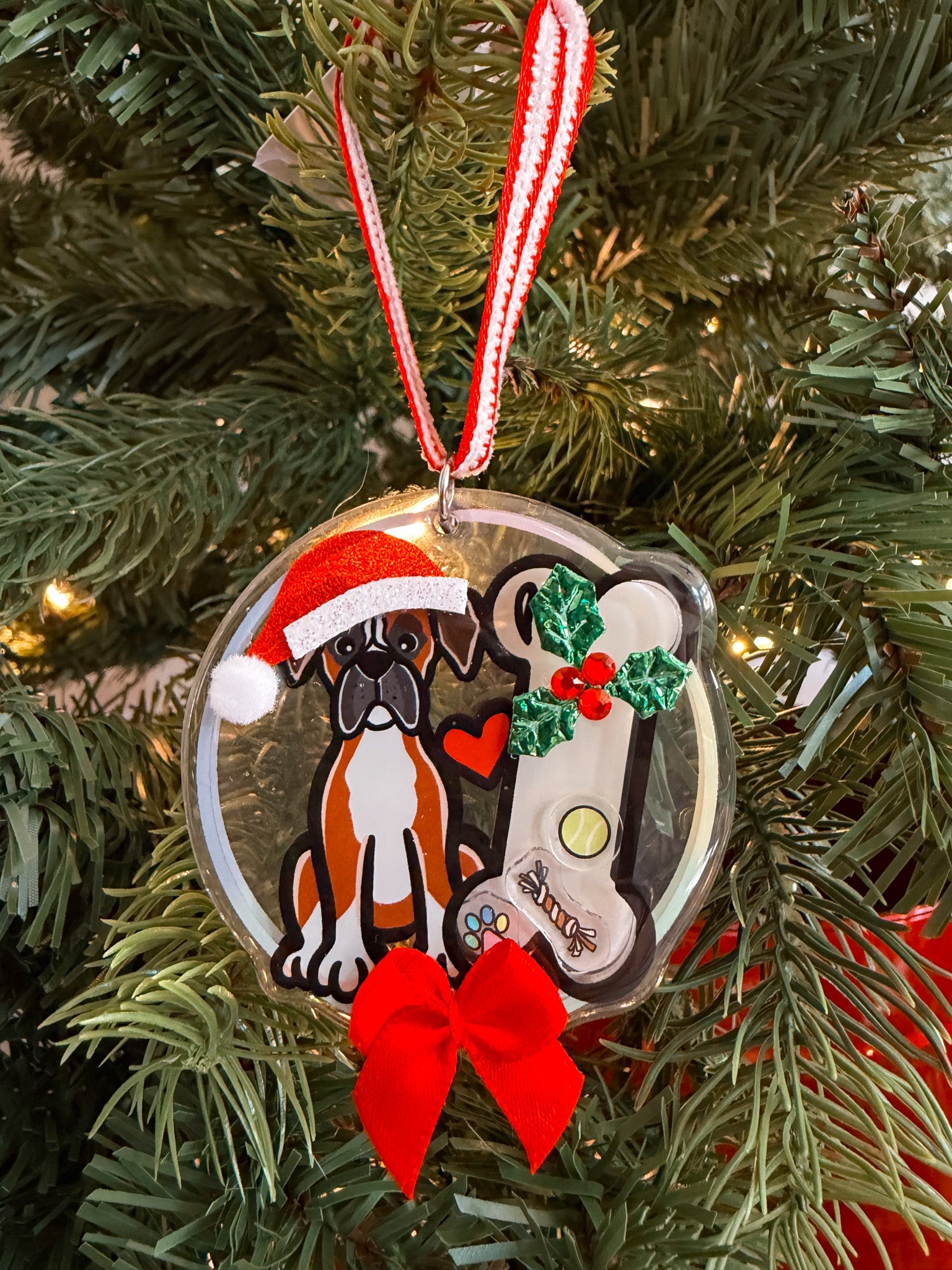 Boxer Dog Christmas Ornament - Modern Companion