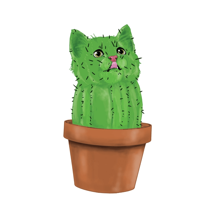 Cacti Cat Sticker - Modern Companion