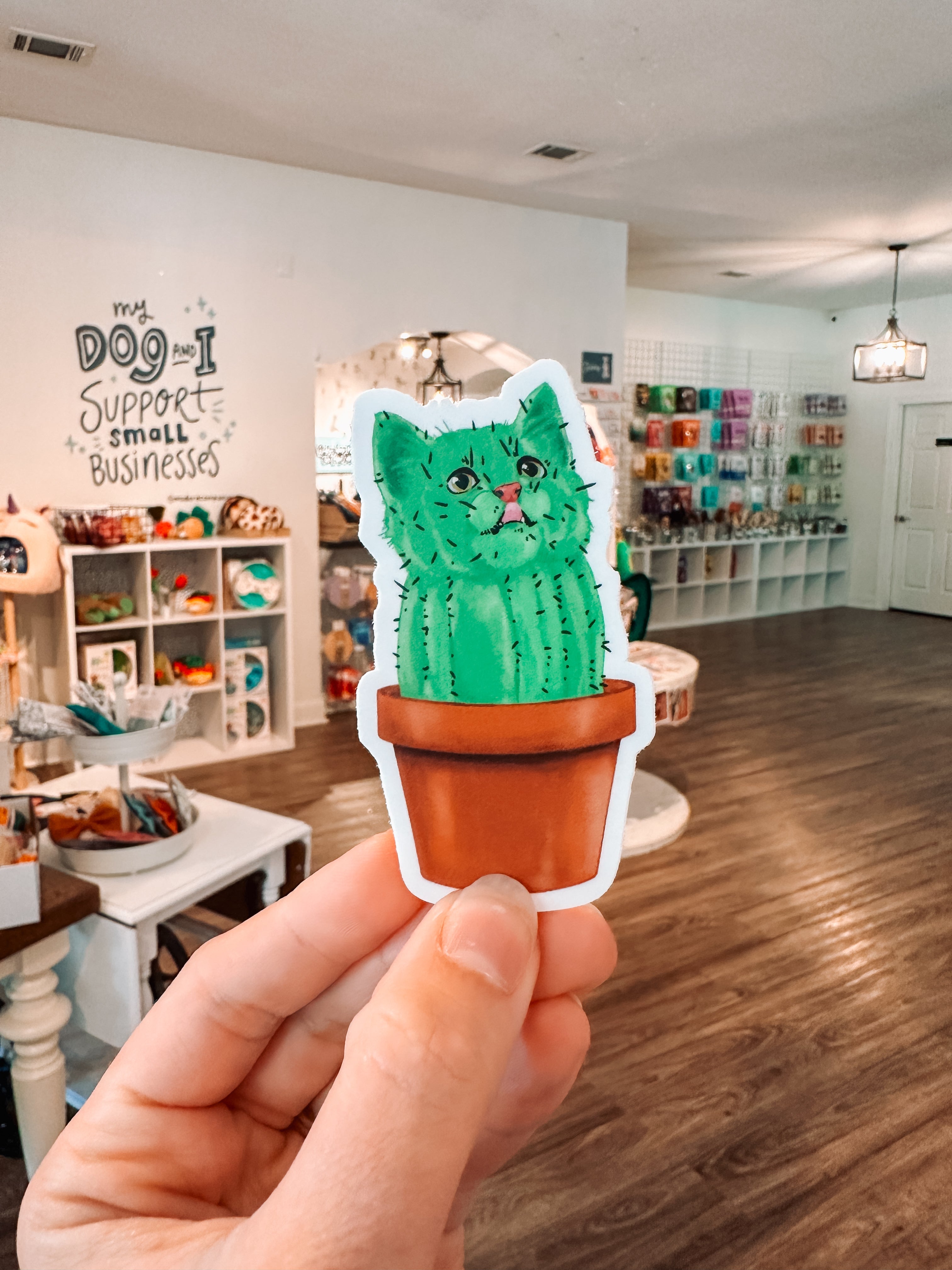 Cacti Cat Sticker - Modern Companion