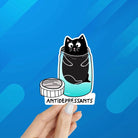 Cat Antidepressants Laptop Sticker - Modern Companion