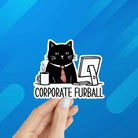 Cat Corporate Furball Laptop Sticker - Modern Companion