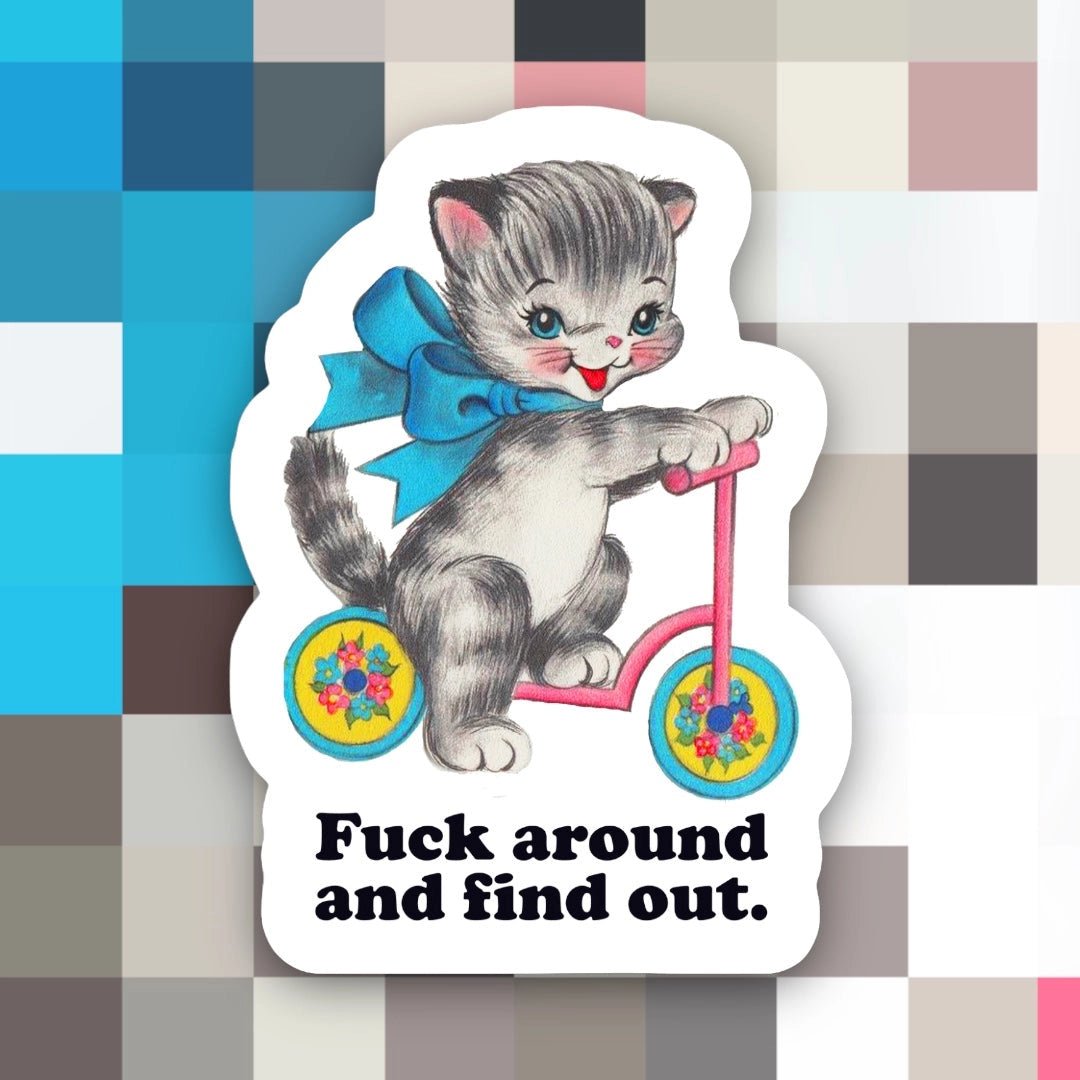 Cat F*Ck Around and Find Out Sticker - Modern Companion