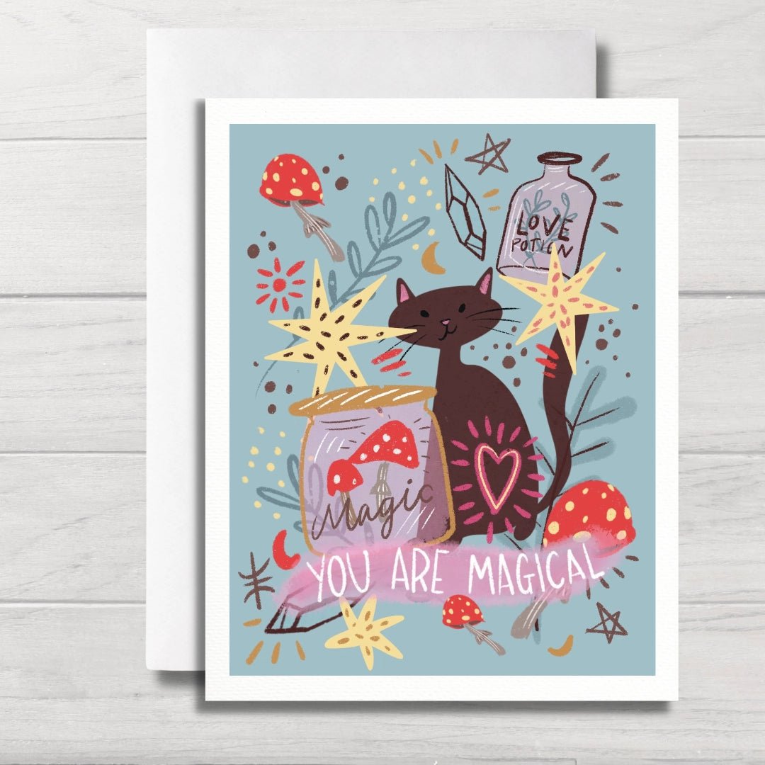 Cat Greeting Magical Kitty Card - Modern Companion