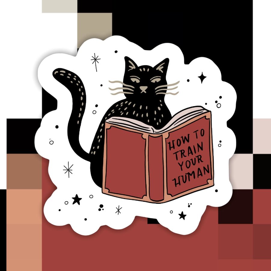 Cat How To Train Your Human Sticker - Modern Companion