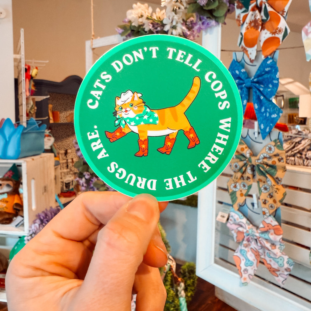 To Tell Sticker Cats Don't Tell Sticker — Funny Cat Vinyl Laptop Sticker – Modern Companion